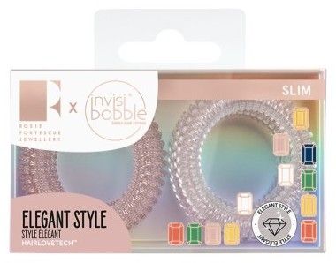 Invisibobble SLIM Rosie Fortescue Pink Glasses Set - Gumička Clear 3ks + Gumička Rose 3ks Dárková sada