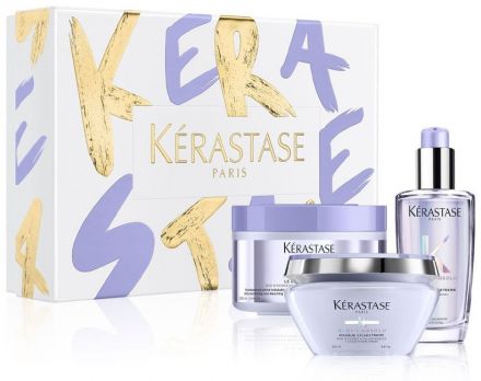 Kérastase Blond Absolu Vánoční sada II - Krémová šamponová lázeň 250 ml + maska 200 ml + olejový koncentrát 100 ml Dárková sada