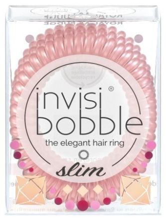 Invisibobble SLIM British Royal Royal Fudge - Gumička do vlasů růžová 3ks