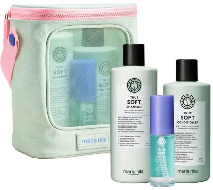 Maria Nila True Soft Gift Box 25 - Šampon 350 ml + kondicionér 300 ml + arganový olej 30 ml Dárková sada