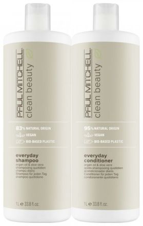 Paul Mitchell Clean Beauty Everyday Save Big Duo Set - Šampon 1000 ml + kondicionér 1000 ml + Ručník Dárková sada