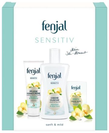 Fenjal Sensitiv Set - Pečující krém na ruce 75 ml + krémový sprchový gel 200 ml + tuhé mýdlo 100 g Dárková sada