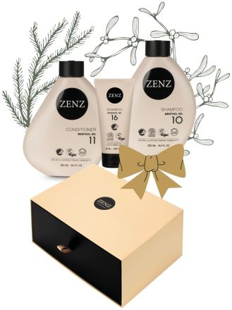 Zenz Organic Menthol Set - šampon No.10 250 ml + kondicionér No.11 250 ml + jílový šampon No.16 50 ml Dárková sada