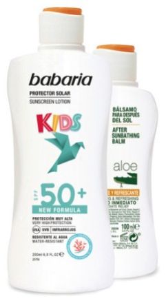 Babaria Sun Kids Protective Sada - Mléko na opalování SPF50 200 ml + krém po opalování 100 ml Dárková sada