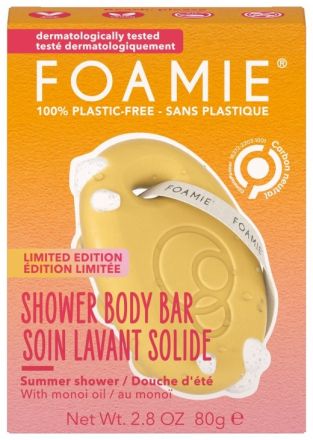 Foamie Shower Body Bar Beach Please INT - Tuhá sprchová péče 80 g