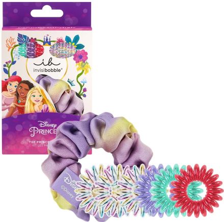 Invisibobble KIDS Disney The Princesses Set - Gumička do vlasů Original 6x + Gumička do vlasů Sprunchie 1x Dárková sada