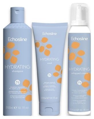 Echosline Hydrating Vánoční Set - Šampon 300 ml + maska 300 ml + vlasová šlehačka 200 ml Dárková sada