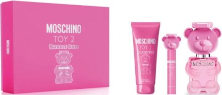 Moschino Toy2 Bubble Gum Vánoční Set - EDT 100 ml + EDT 10 ml + sprchový gel 100 ml + tělové mléko 100 ml Dárková sada