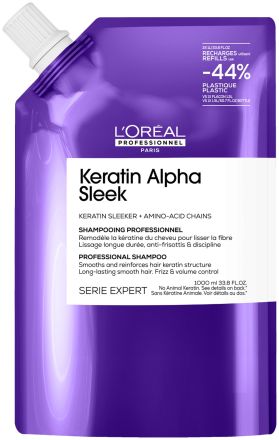 L´oréal Professionnel Keratin Alpha Sleek Shampoo - Uhlazující šampon 1000 ml Náhradní náplň