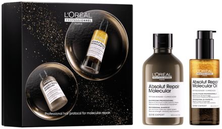 L´oréal Professionnel Serie Expert Absolut repair Molecular Duo Vánoční Set - Šampon 300 ml + olej 90 ml Dárková sada