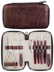Manikúra BRONZO - Koženková manikúrní sada 10-ti dílná