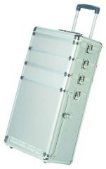 Profesionální kadeřnický hliníkový kufr Satge4 Stříbrný