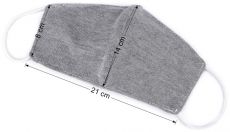 Rouška bavlněná dvouvrstvá šedá