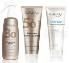 Casmara Sun Beauty Sada - Gel-krém SPF50+ 50 ml + tělové mléko SPF30 200 ml + obnovující gel po opalování 200 ml Dárková sada