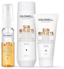 Goldwell Dualsenses Sun Reflects Travel Set - Šampon 100 ml + maska 50 ml + sprej 30 ml Dárková sada
