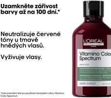 L´oréal Professionnel Serie Expert Vitamino Color Spectrum Green Shampoo - Neutralizační Šampon pro hnědé vlasy Zelený 300 ml