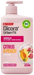 Dicora Urban Fit Schower Gel Citrics & Peach - Sprchový gel citrusy a broskev 825 ml