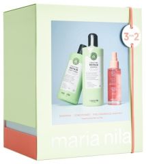 Maria Nila Structure Repair Holiday Box 2025 - Šampon pro poškozené vlasy 350 ml + kondicionér 300 ml + vůně do vlasů 100 ml Dárková sada