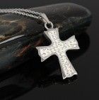 Náhrdelník Štrasový kříž z nerez oceli 16771_2_3