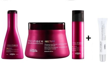 L´oréal Professionnel Pro Fiber Rectify Sada - Šampon 250ml + Maska 200ml + Sérum 75ml + Aptyl 1ks Dárková sada
