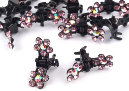 Skřipec do vlasů - kytička růžová 1ks