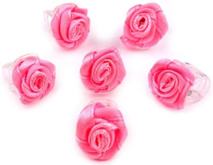Skřipec do vlasů - růžička tmavě růžová 1ks