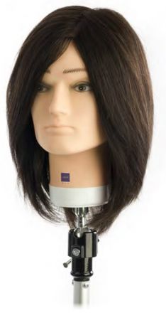 Labor Pro Cvičná pánská hlava - 100% pravých vlasů Hnědá 30cm