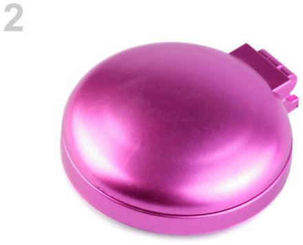 Skládací kartáč na vlasy se zrcátkem metal růžová 1ks