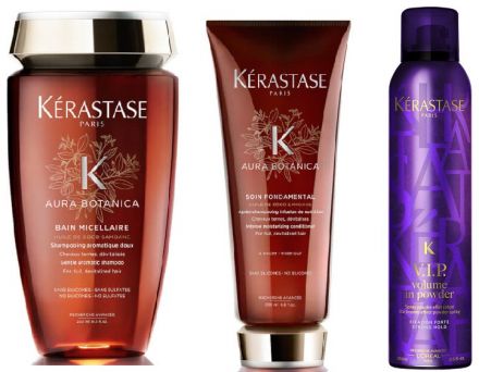 Kérastase Aura Botanica Vánoční sada - Jemný šampon 250ml + Hydratační hloubková péče 200ml + Pudrový sprej 250ml Dárková sada