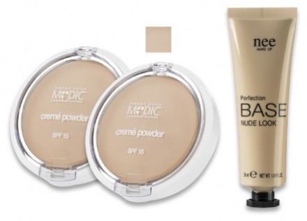 Pierre René Dekorativní set 2 Letní sada 2018 - 2x Pudr medic SPF15 č. 02 + Podkladová báze Perfect Nude Look 30 ml Dárková sada