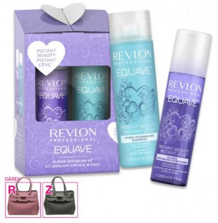 Revlon Equave Blonde Vánoční Sada - Hydronutritivní šampon 250 ml + kondicioner Blonde 200 ml + kabelka Dárková Sada