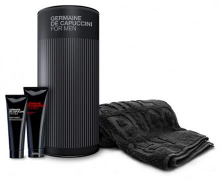 Germaine de Capuccini For Men Sada 2018 - Denní hydratační krém 50 ml + sprchový gel 75 ml + ručník Dárková sada