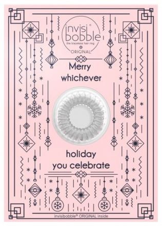 Invisibobble Wishlist Greeting Card Merry Holidays - Pohlednice s průhlednou gumičkou 1 ks