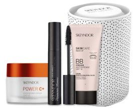 Skeyndor Power C+ Normální a Mastná Pleť Set - Pleťová emulze 50 ml + řasenka Černá 10 ml + BB krém č.2 40 ml Dárková sada