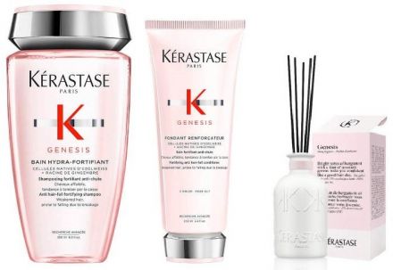 Kérastase Genesis Set2 - Šampon Hydra-Fortifiant 250ml + Kondicionér pro řídnoucí vlasy 200ml + Bytová vůně 200ml Dárková sada