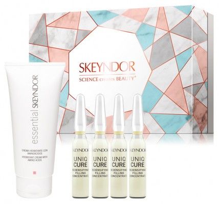 Skeyndor Revitalizační set - Hydratační krém 50 ml + Uniq Cure koncentrát pro zhutnění pleti 4 x 2 ml Dárková sada