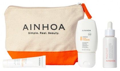 Ainhoa Multivit Sun Set - Rýžový peeling 15 ml + fluid anti age SPF50 50 ml + sérum multivit 50 ml Dárková sada