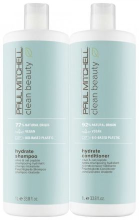 Paul Mitchell Clean Beauty Hydrate Save Big Duo Set - Šampon 1000 ml + kondicionér 1000 ml + Ručník Dárková sada