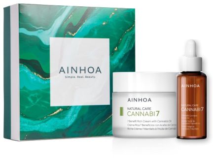 Ainhoa Cannabi7 Vánoční Sada - Krém 50 ml + pleťový konopný olej 50 ml Dárková sada