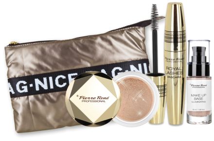 Pierre René Set Royal Vánoční Sada - Rozjasňovač Royal Dust 3,5 g + řasenka Royal Lashes 15 ml + rozjasňující báze 30 ml Dárková sada