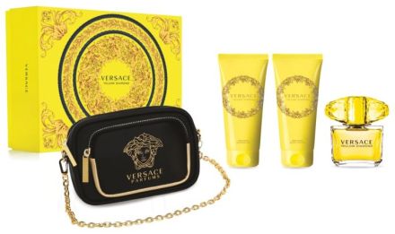 Versace Yellow Diamond Set - EDT 90 ml + sprchový gel 100 ml + tělové mléko 100 ml + Kabelka Dárková sada
