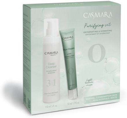 Casmara Purifying Set - Odličovač 3v1 150 ml + Okysličující hydratační krém 50 ml Dárková sada