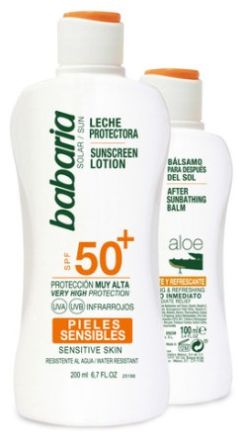 Babaria Solar Sada - Mléko na opalování SPF 50 200 ml + mléko po opalování 100 ml Dárková sada