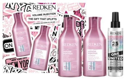 Redken Volume Injection Vánoční Sada - Šampon 300 ml + kondicionér 300 ml + sprej One United 150 ml Dárková sada