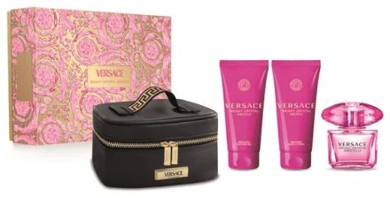 Versace Bright Crystal Absolu Set - EDP 90 ml + sprchový gel 100 ml + tělové mléko 100 ml + Kosmetický kufřík Dárková sada