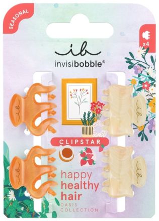Invisibobble CLIPSTAR XS Oasis Petit Citrus - Skřipce do vlasů 4 ks