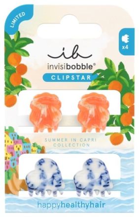 Invisibobble CLIPSTAR S SIC Mediterranean Minis - Skřipce do vlasů 4 ks