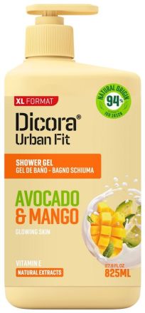 Dicora Shower Gel Urban Fit Mango & Avocado - Sprchový gel mango a avokádový olej 825 ml