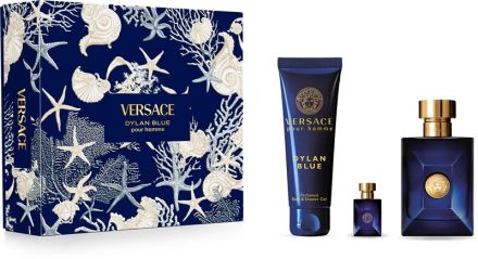 Versace Dylan Blue Set - EDT 100 ml + EDT 5 ml + sprchový gel 150 ml Dárková sada