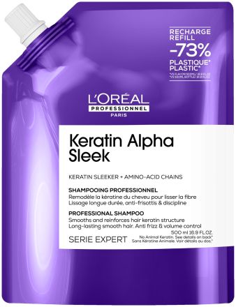 L´oréal Professionnel Keratin Alpha Sleek - Uhlazující šampon 500 ml Náhradní náplň